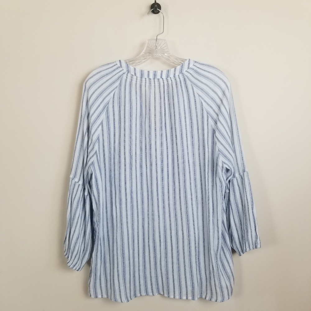 Como Blu 3/4 Sleeve Striped Top Size XL - Picture 4 of 6